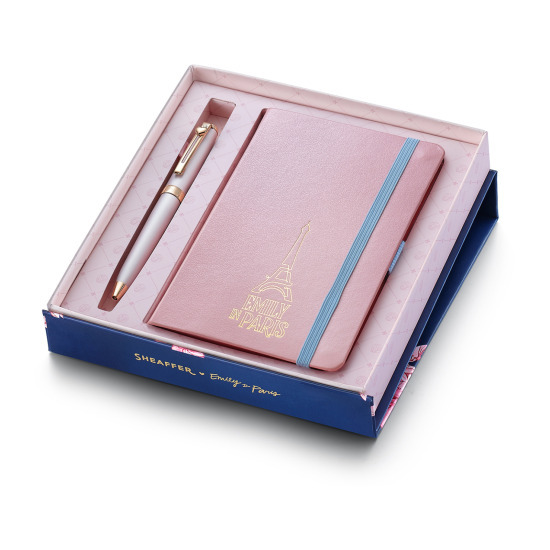 Zestaw upominkowy Długopis Sheaffer Prelude Mini Emily in Paris Różowy PVD z etui na karty kredytowe